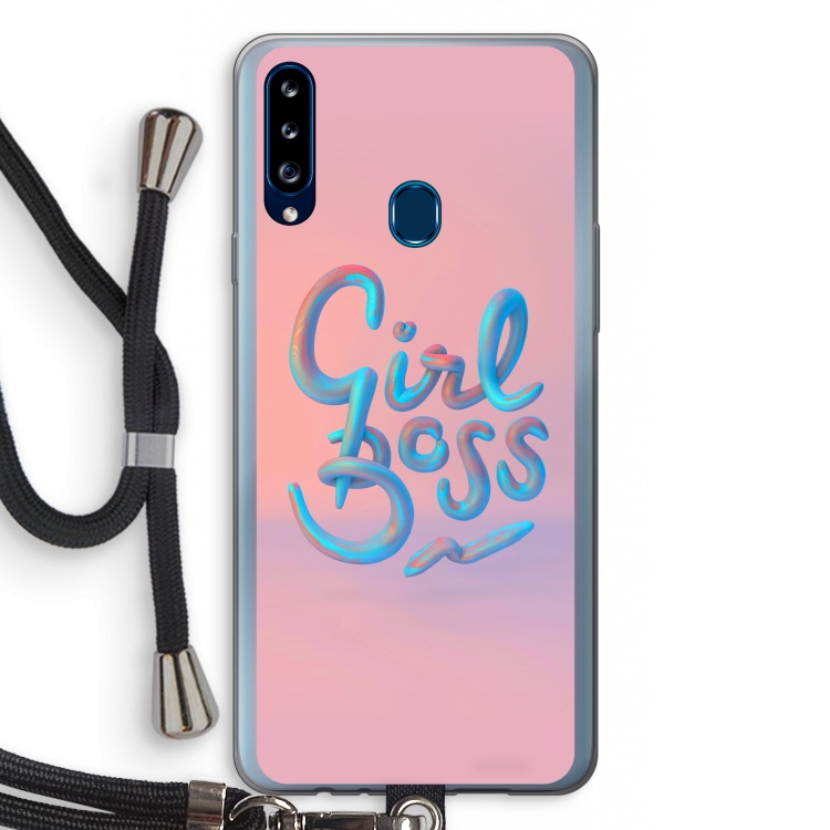 Girl boss: Samsung Galaxy A20s Transparant Hoesje met koord
