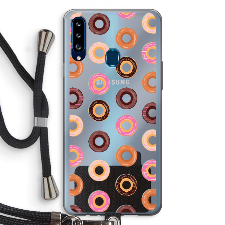 Donuts: Samsung Galaxy A20s Transparant Hoesje met koord