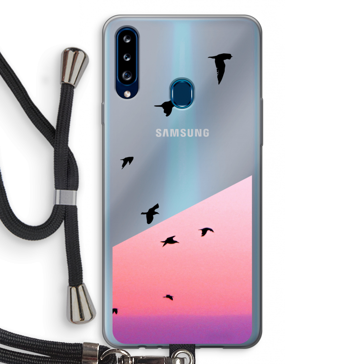 Fly away: Samsung Galaxy A20s Transparant Hoesje met koord