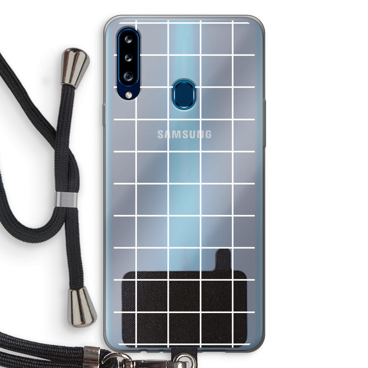 Rooster 2: Samsung Galaxy A20s Transparant Hoesje met koord