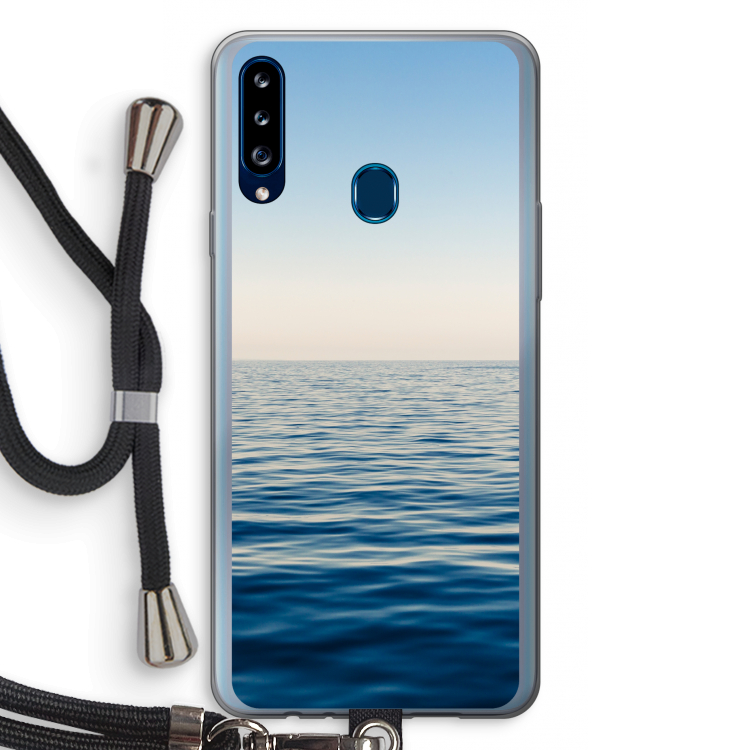 Water horizon: Samsung Galaxy A20s Transparant Hoesje met koord
