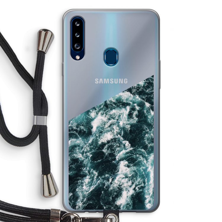 Zee golf: Samsung Galaxy A20s Transparant Hoesje met koord