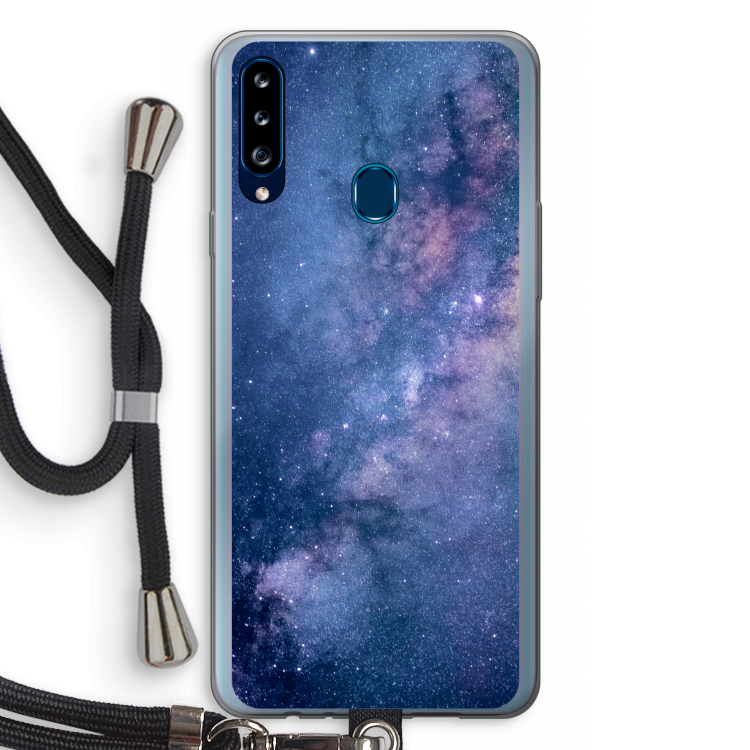 Nebula: Samsung Galaxy A20s Transparant Hoesje met koord