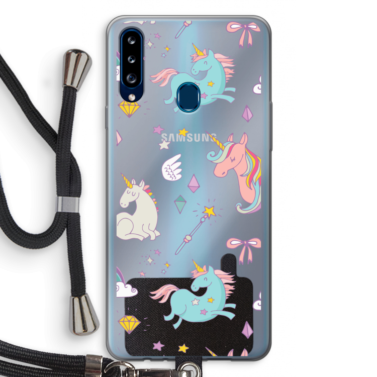 Fantasiewereld: Samsung Galaxy A20s Transparant Hoesje met koord