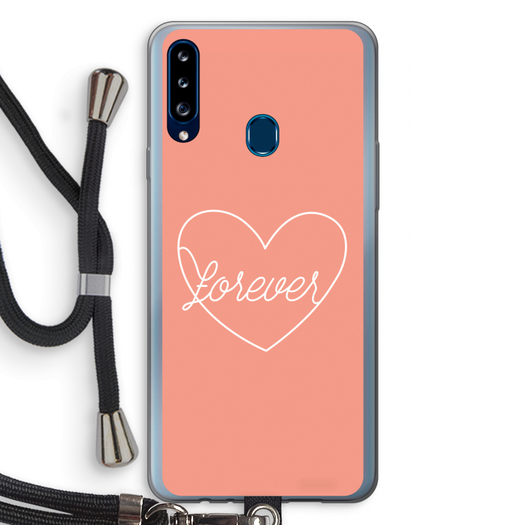 Forever heart: Samsung Galaxy A20s Transparant Hoesje met koord