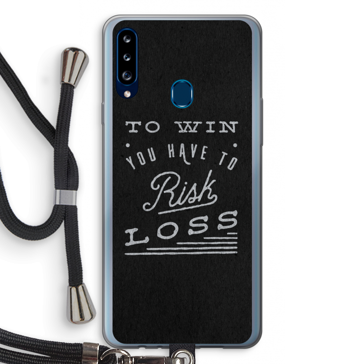 Risk loss: Samsung Galaxy A20s Transparant Hoesje met koord