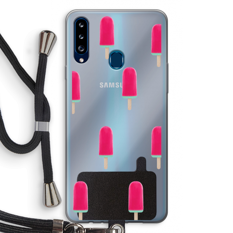 Waterijsje: Samsung Galaxy A20s Transparant Hoesje met koord