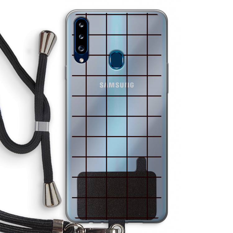 Rooster: Samsung Galaxy A20s Transparant Hoesje met koord