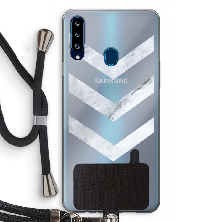 Marmeren pijlen: Samsung Galaxy A20s Transparant Hoesje met koord