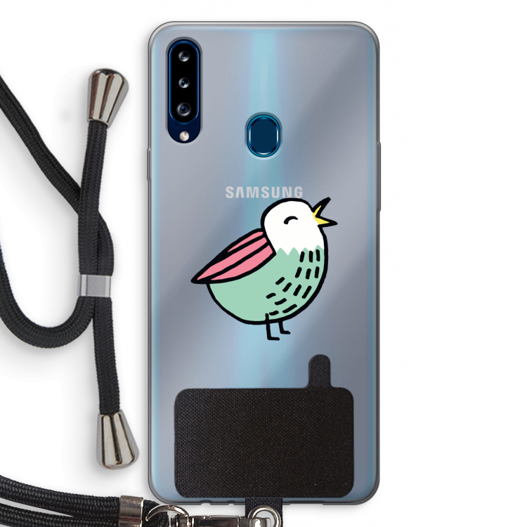 Birdy: Samsung Galaxy A20s Transparant Hoesje met koord