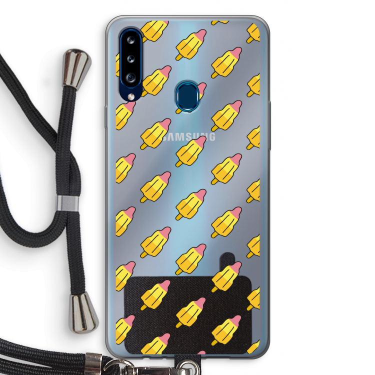 Waterijsjes: Samsung Galaxy A20s Transparant Hoesje met koord