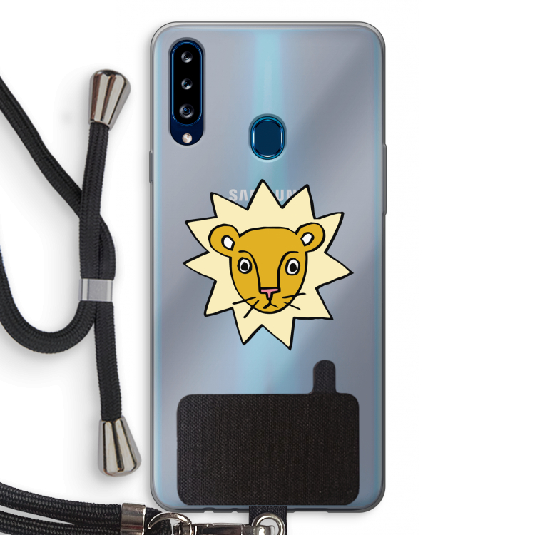 Kleine leeuw: Samsung Galaxy A20s Transparant Hoesje met koord