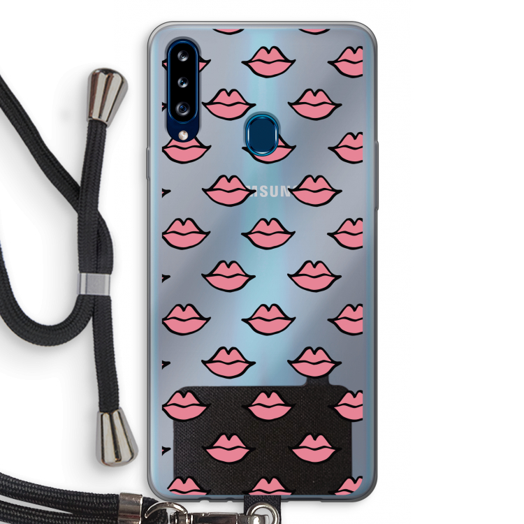 Lipjes: Samsung Galaxy A20s Transparant Hoesje met koord
