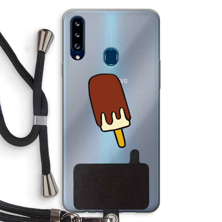Frisco: Samsung Galaxy A20s Transparant Hoesje met koord
