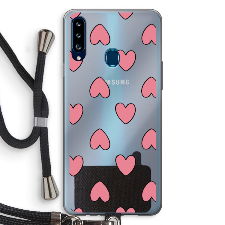 Ondersteboven verliefd: Samsung Galaxy A20s Transparant Hoesje met koord
