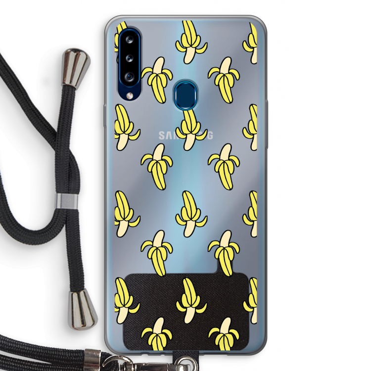 Bananas: Samsung Galaxy A20s Transparant Hoesje met koord