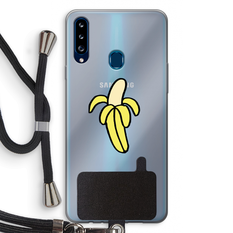 Banana: Samsung Galaxy A20s Transparant Hoesje met koord