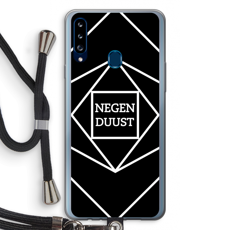 Negenduust geometrisch: Samsung Galaxy A20s Transparant Hoesje met koord