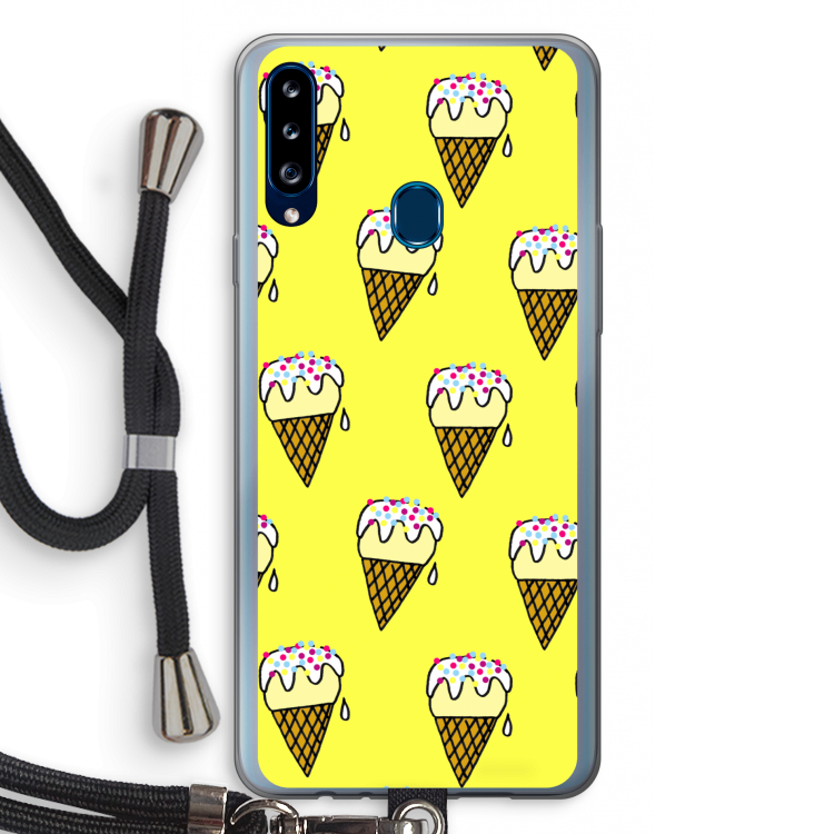 Isjes: Samsung Galaxy A20s Transparant Hoesje met koord