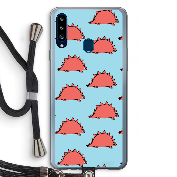 Dinosawrr: Samsung Galaxy A20s Transparant Hoesje met koord