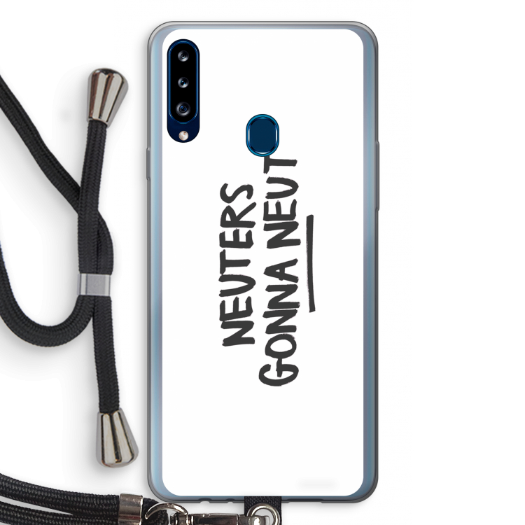 Neuters: Samsung Galaxy A20s Transparant Hoesje met koord