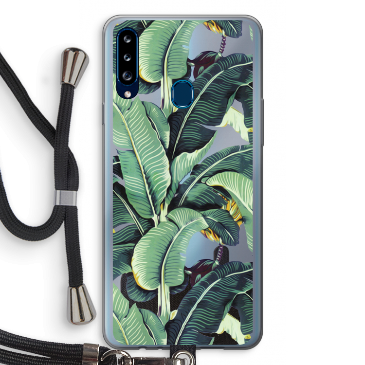 Bananenbladeren: Samsung Galaxy A20s Transparant Hoesje met koord