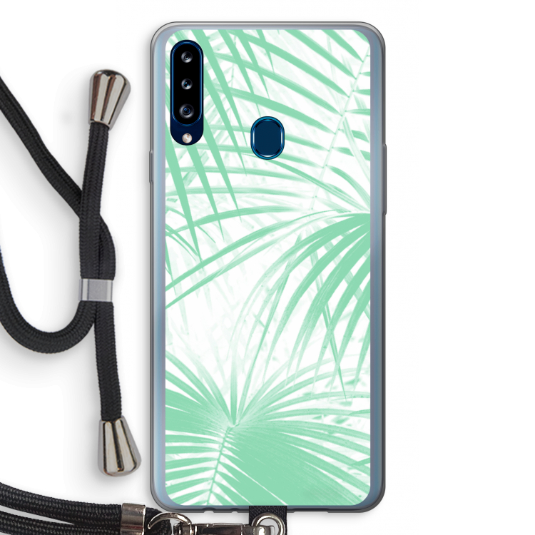 Palmbladeren: Samsung Galaxy A20s Transparant Hoesje met koord
