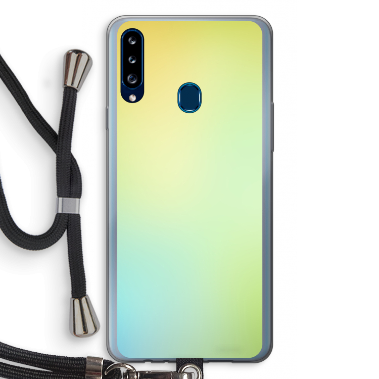 Minty mist pastel: Samsung Galaxy A20s Transparant Hoesje met koord