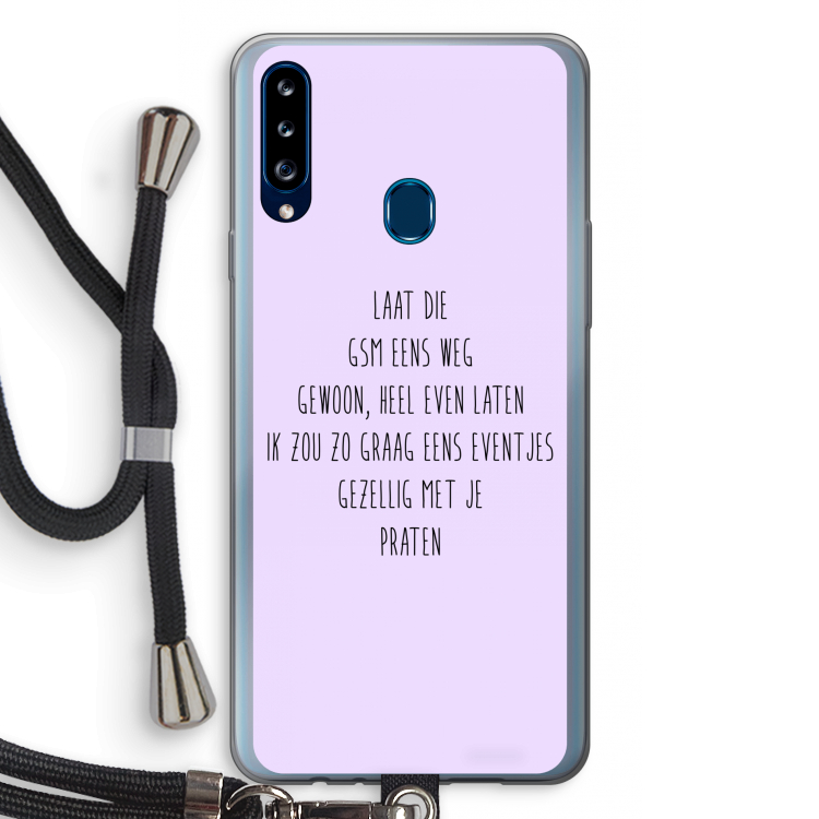 GSM: Samsung Galaxy A20s Transparant Hoesje met koord