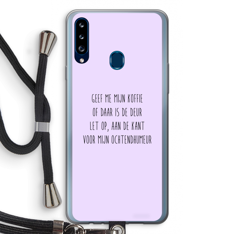 Ochtendhumeur: Samsung Galaxy A20s Transparant Hoesje met koord
