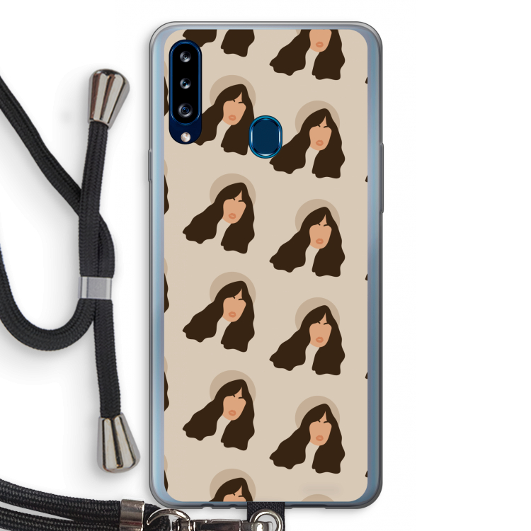 Bonjour mon amour: Samsung Galaxy A20s Transparant Hoesje met koord