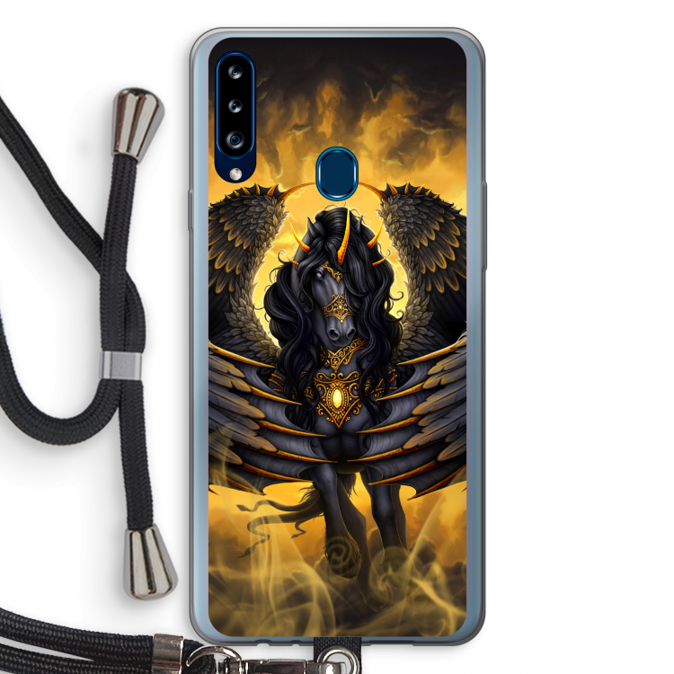 Pegasus: Samsung Galaxy A20s Transparant Hoesje met koord