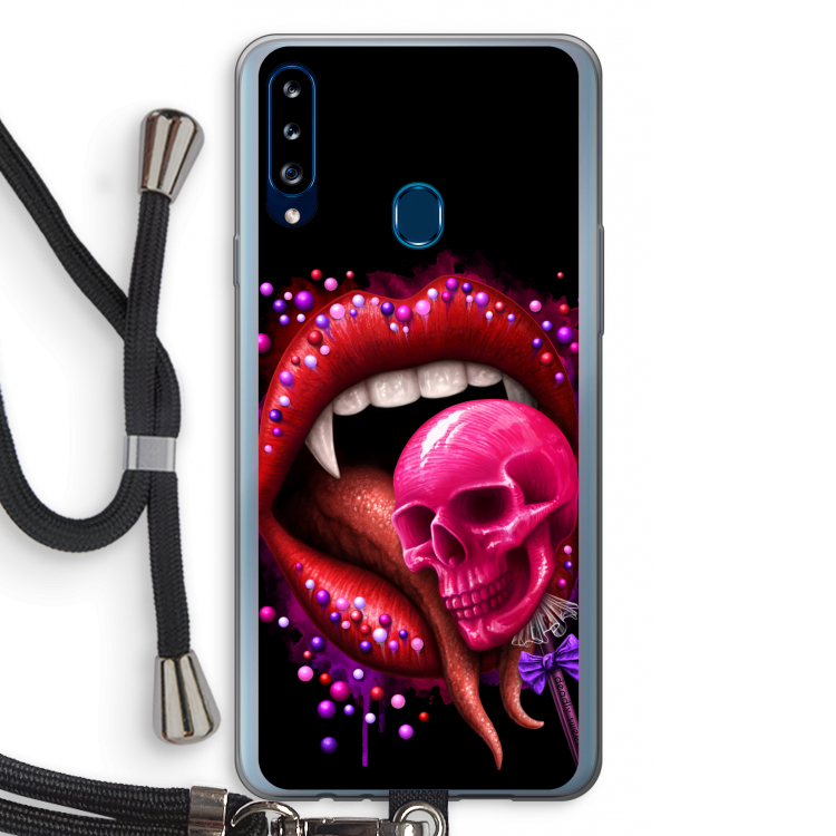 Dodelijk zoet: Samsung Galaxy A20s Transparant Hoesje met koord