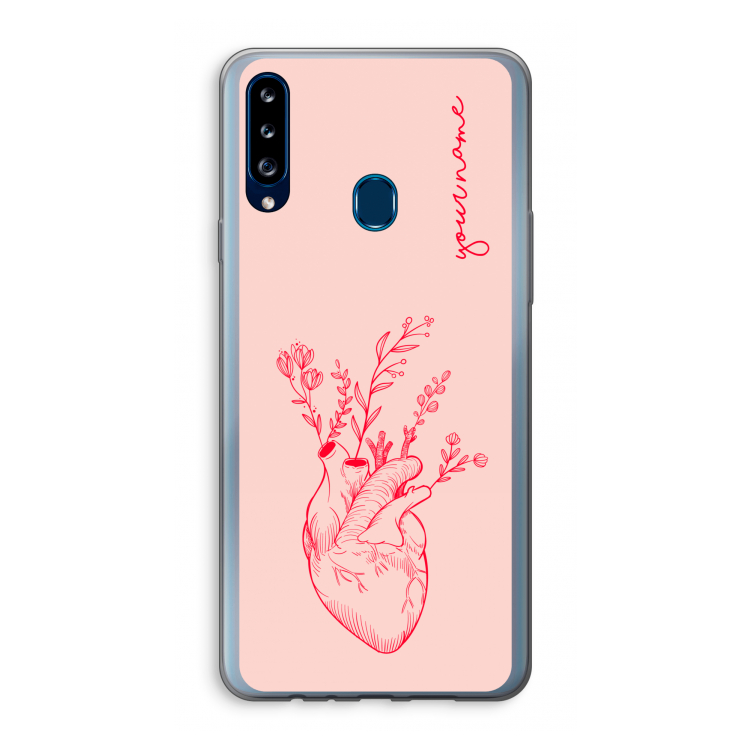 Blooming Heart: Samsung Galaxy A20s Transparant Hoesje