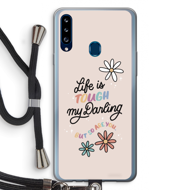 Tough Life: Samsung Galaxy A20s Transparant Hoesje met koord