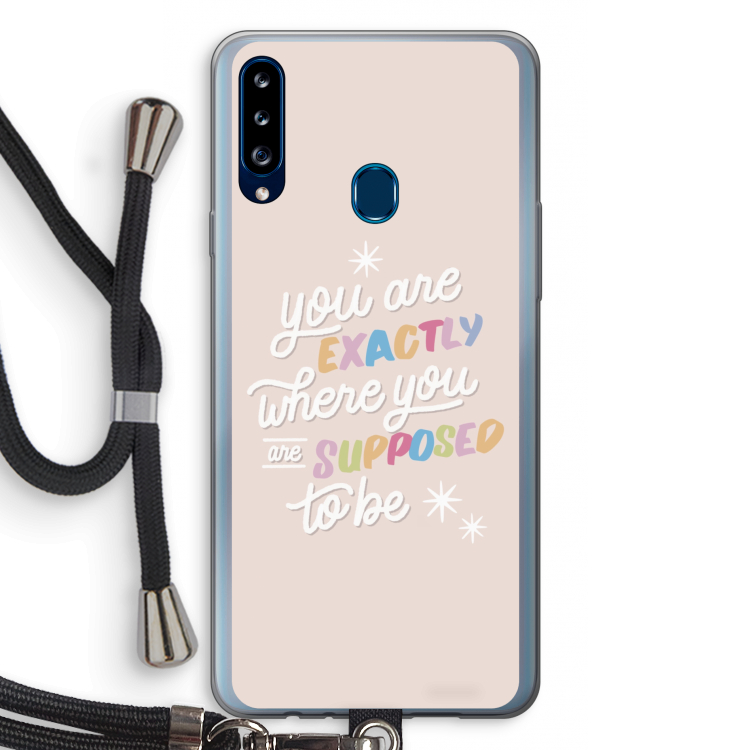 Right Place: Samsung Galaxy A20s Transparant Hoesje met koord