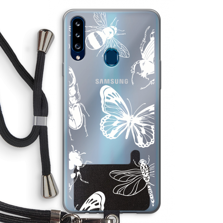 Tiny Bugs: Samsung Galaxy A20s Transparant Hoesje met koord