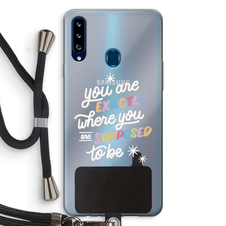 Right Place: Samsung Galaxy A20s Transparant Hoesje met koord