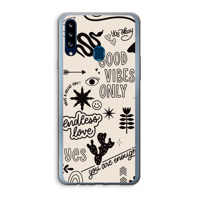 Good vibes: Samsung Galaxy A20s Transparant Hoesje