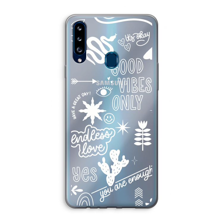 Good vibes: Samsung Galaxy A20s Transparant Hoesje