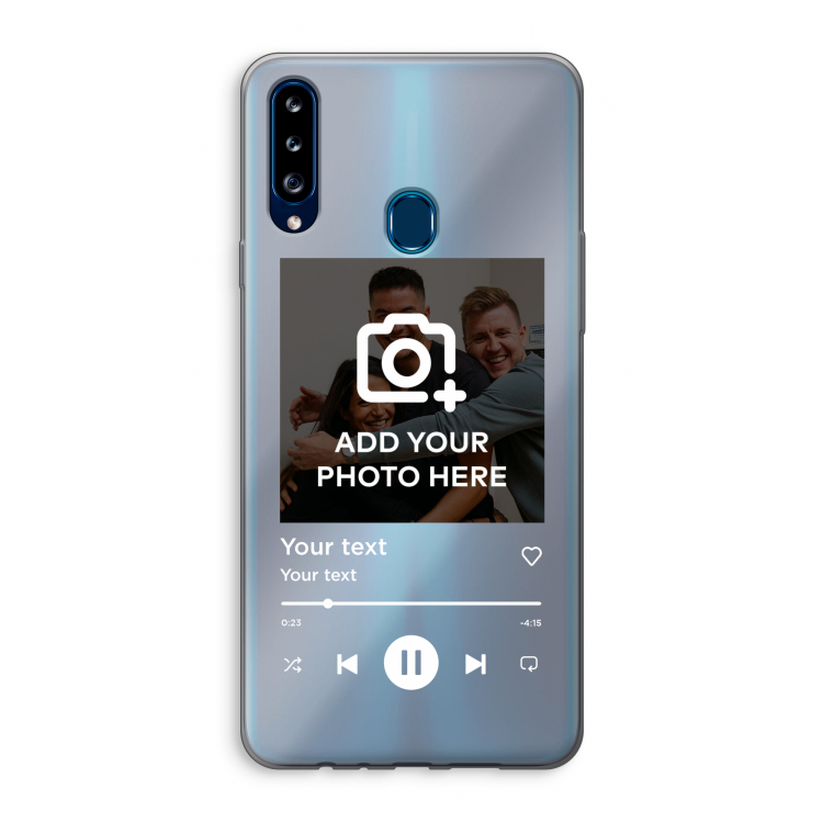 Music Player: Samsung Galaxy A20s Transparant Hoesje