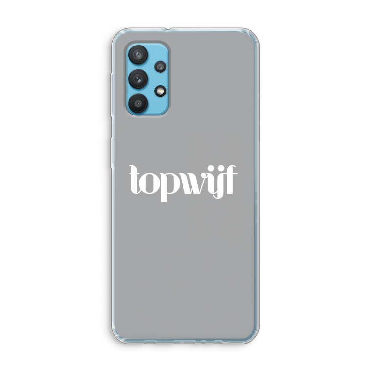 Topwijf Grijs Wit: Samsung Galaxy A32 4G Transparant Hoesje