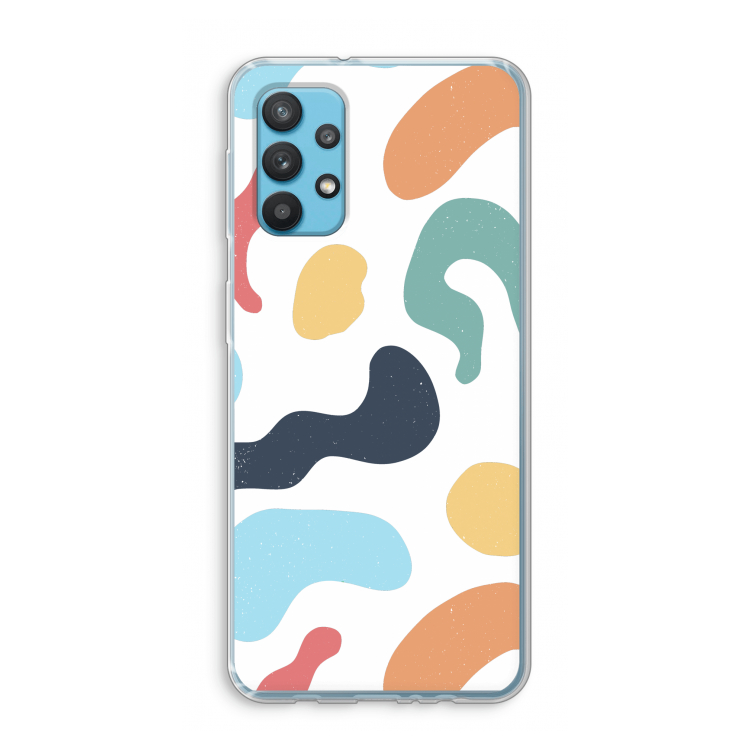 Memphis Shapes Blue: Samsung Galaxy A32 4G Transparant Hoesje