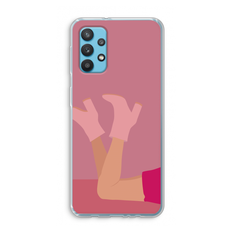Pink boots: Samsung Galaxy A32 4G Transparant Hoesje