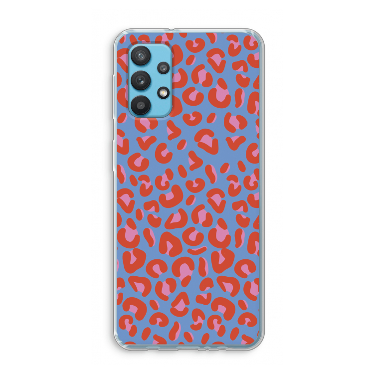Leopard blue: Samsung Galaxy A32 4G Transparant Hoesje