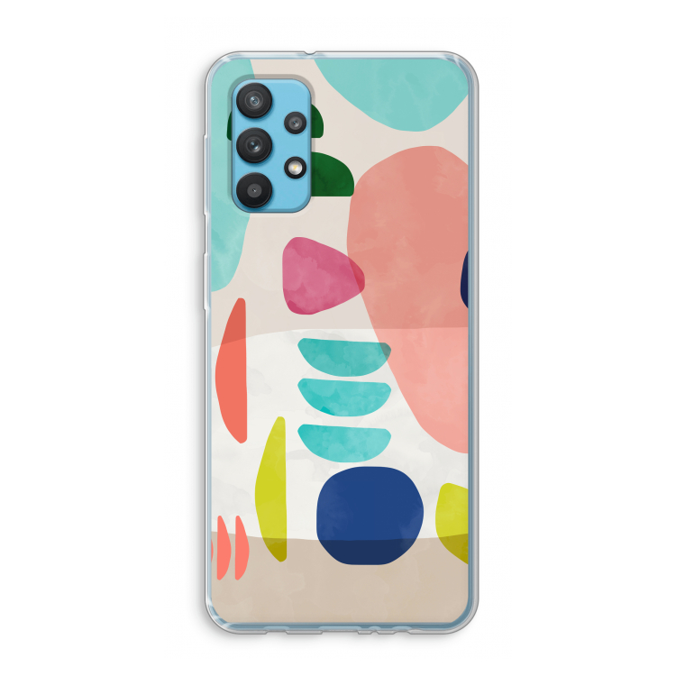 Bold Rounded Shapes: Samsung Galaxy A32 4G Transparant Hoesje