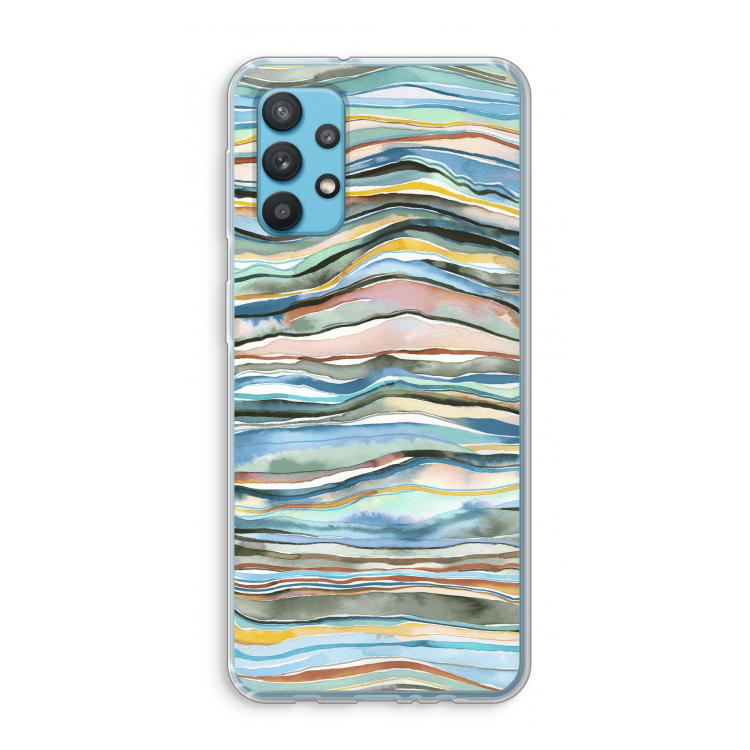 Watercolor Agate: Samsung Galaxy A32 4G Transparant Hoesje