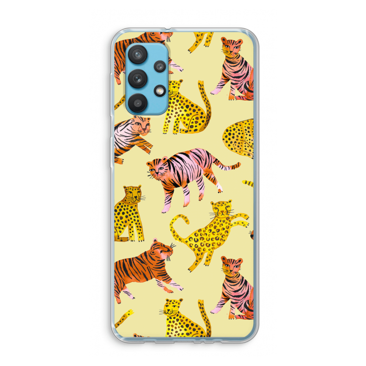 Cute Tigers and Leopards: Samsung Galaxy A32 4G Transparant Hoesje