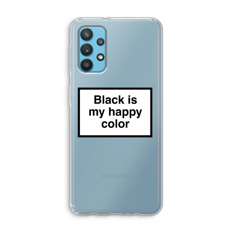 Black is my happy color: Samsung Galaxy A32 4G Transparant Hoesje