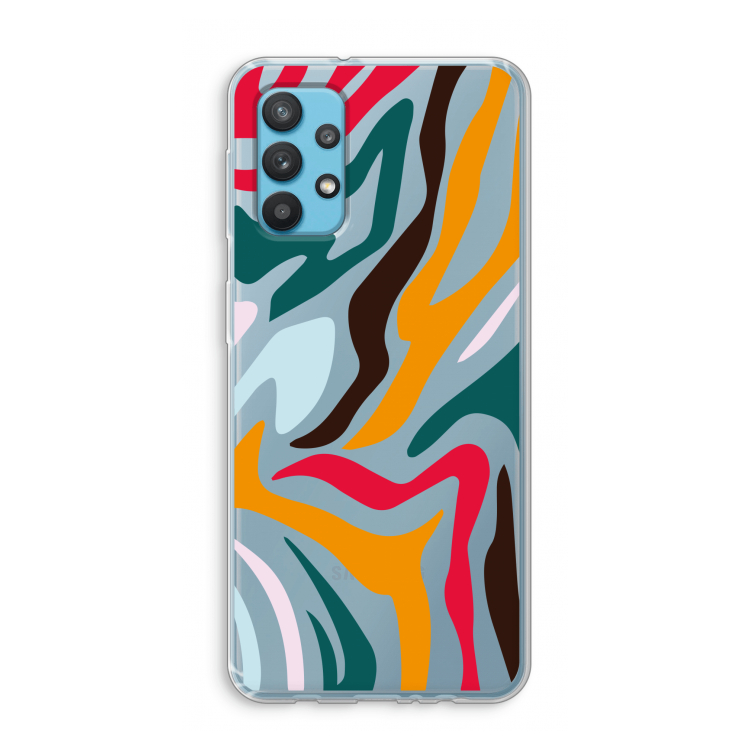 Colored Zebra: Samsung Galaxy A32 4G Transparant Hoesje